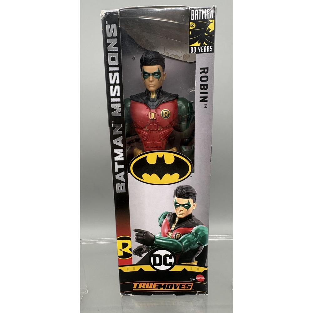 Robin Mattel DC Comics Batman Missions True Moves 10" Action Figure w/ Box
